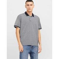 JACK & JONES Cotton Blend Polo Shirt Navy