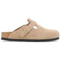 Birkenstock Boston Suede Footbed Clog Mules Sand