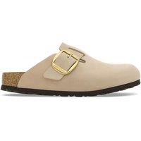 Birkenstock Boston Leather Big Buckle Clog Mules Sand