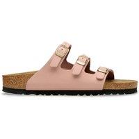 Birkenstock Florida Leather Flat Footbed Sandals Soft Pink