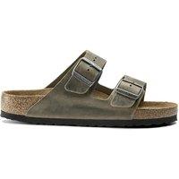 Birkenstock Arizona Leather Buckle Flat Sandals Khaki