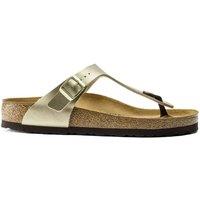 Birkenstock Gizeh Metallic Flat Footbed Sandals Gold