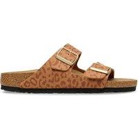 Birkenstock Arizona Leopard Print Flat Footbed Sandals Brown