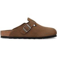 Birkenstock Boston Suede Buckle Footbed Clog Mules Brown