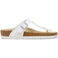 Birkenstock Gizeh Metallic Flat Footbed Sandals White