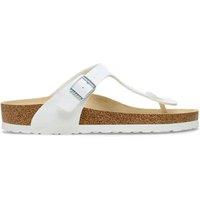 Birkenstock Gizeh Metallic Flat Footbed Sandals White