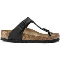 Birkenstock Gizeh Metallic Flat Footbed Sandals Black