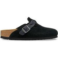 Birkenstock Boston Suede Braided Strap Clogs Black