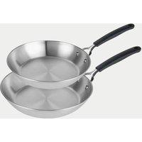 Prestige 2 Piece Made to Last Stainless Steel Frying Pans Silver