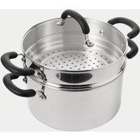 Prestige 2 PIece 24cm Stock Pot & Steamer Silver