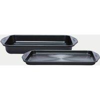 Circulon 2 Piece Carbon Steel Oven Tray and Cake Tin Black