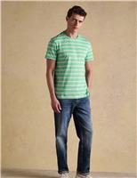 Joules Pure Cotton Striped Crew Neck T-Shirt Green Mix