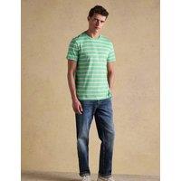 Joules Pure Cotton Striped Crew Neck T-Shirt Green Mix