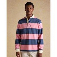 Joules Pure Cotton Striped Rugby Shirt Pink Mix