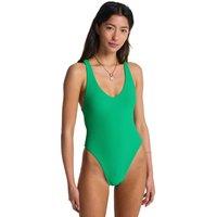Billabong Tanlines Striped Padded Scoop Neck Swimsuit Green