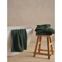 Bedfolk The Ripple Pure Turkish Cotton Towel Dark Green