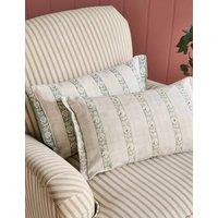 Laura Ashley Pure Cotton Semington Bolster Cushion Green Mix