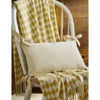 Laura Ashley Cotton Rich Striped Bolster Cushion Yellow Mix