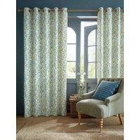 Laura Ashley Brayton Leaves Cotton Rich Eyelet Curtains Multi