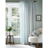 Laura Ashley Shepherds Purse Sheer Voile Curtains Light Blue Mix
