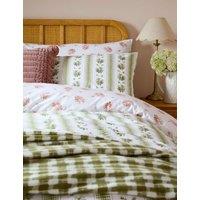 Laura Ashley Set of 2 Pensham Stripe Pure Cotton Pillowcases Green Mix