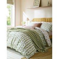 Laura Ashley Pure Cotton Pensham Striped Bedding Set Green Mix
