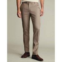 Charles Tyrwhitt Slim Fit Cotton Rich Trousers Camel