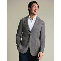 Charles Tyrwhitt Slim Fit Cotton Blend Jersey Jacket Grey