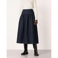 Whistles Denim Midi Tiered Skirt Denim