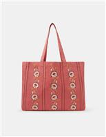 Cotton Rich Embroidered Shopper