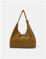 Suede Knotted Detail Shoulder Bag