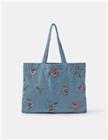 Cord Floral Tote Bag