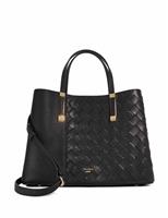 Dune London Leather Woven Tote Bag Black