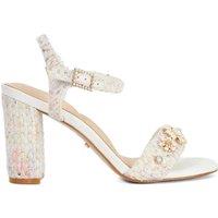 Dune London Flower Embellished Strappy Block Heel Sandals Multi