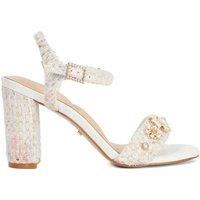 Dune London Flower Embellished Strappy Block Heel Sandals Multi