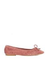 Dune London Leather Woven Slip On Flat Ballet Pumps Red