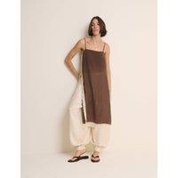 Nobody's Child Square Neck Lace Detail Longline Cami Top Brown