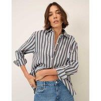 Nobody's Child Striped Relaxed Shirt Blue