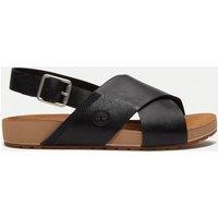 Timberland Malibu Waves Leather Flat Sandals Black Mix