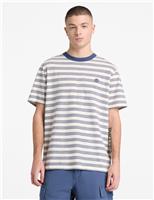 Timberland Pure Cotton Striped Short Sleeve T-Shirt Navy Mix