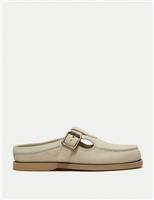 Timberland Classic Leather Boat Shoe Clog Mules Brown
