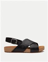 Malibu Waves Leather Flat Sandals