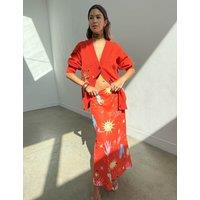 Never Fully Dressed Celestial Embroidered V-Neck Cardigan Red Mix