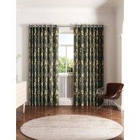 Ted Baker Wild Iris Lined Eyelet Curtains Dark Grey