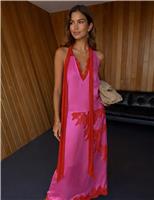 Satin Lace Detail Midaxi Slip Skirt