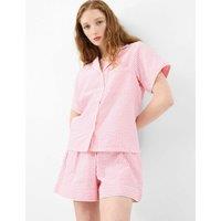 ACCESSORIZE Pure Cotton Striped Shortie Set Pink