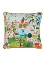 LAND & SHORE Pure Cotton Patterned Cushion Multi