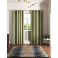 Ted Baker Palm Geo Lined Eyelet Curtains Green