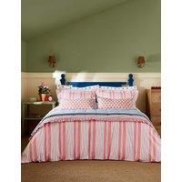 Joules Pure Cotton Siesta Stripe Bedding Set Red Mix