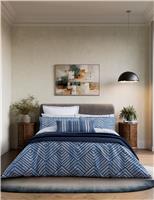 Bedeck of Belfast Pure Cotton Kayah Bedding Set Indigo